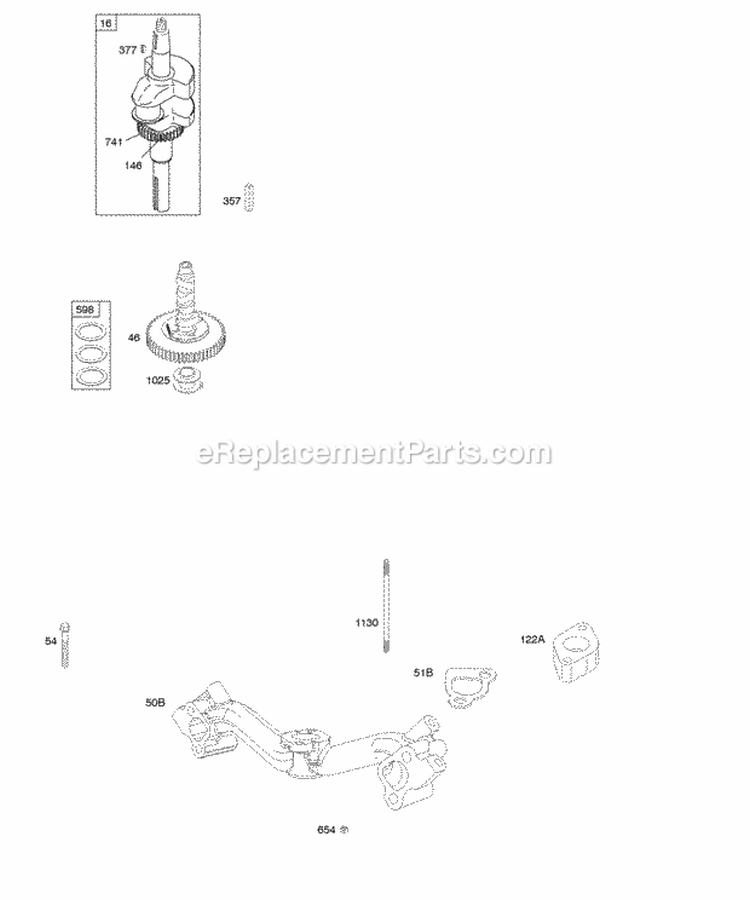 Camshaft Crankshaft Intake Manifold Diagram and Parts List for 294772-0320-01  Briggs and Stratton Engine